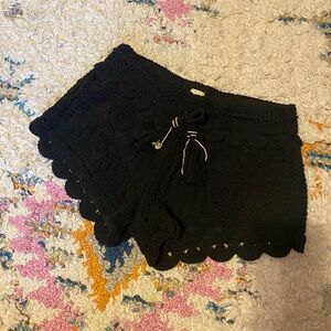 Surf gypsy black crochet shorts